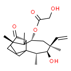 ChemSpider 2D Image | (2R,3S,4S,6R,8R,14R)-3-Hydroxy-2,4,7,14-tetramethyl-9-oxo-4-vinyltricyclo[5.4.3.0~1,8~]tetradec-6-yl glycolate | C22H34O5