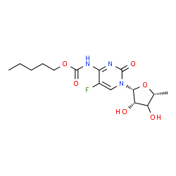 ChemSpider 2D Image | 1-[(3xi)-5-Deoxy-beta-D-threo-pentofuranosyl]-5-fluoro-4-{[(pentyloxy)carbonyl]amino}-2(1H)-pyrimidinone | C15H22FN3O6