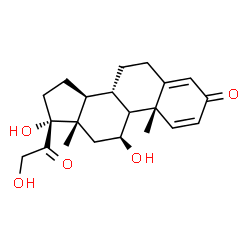 ChemSpider 2D Image | (9xi,11beta)-11,17,21-Trihydroxypregna-1,4-diene-3,20-dione | C21H28O5