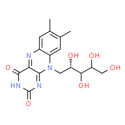 ChemSpider 2D Image | 1-Deoxy-1-(7,8-dimethyl-2,4-dioxo-3,4-dihydrobenzo[g]pteridin-10(2H)-yl)-D-glycero-pentitol | C17H20N4O6