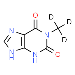 ChemSpider 2D Image | 1-Methyl Xanthine-d3 | C6H3D3N4O2