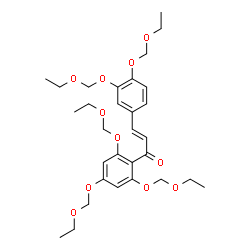 ChemSpider 2D Image | (2E)-3-[3,4-Bis(ethoxymethoxy)phenyl]-1-[2,4,6-tris(ethoxymethoxy)phenyl]-2-propen-1-one | C30H42O11