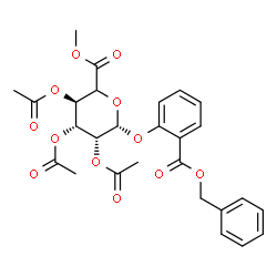 ChemSpider 2D Image | 2-[(Benzyloxy)carbonyl]phenyl methyl (5xi)-2,3,4-tri-O-acetyl-beta-L-lyxo-hexopyranosiduronate | C27H28O12