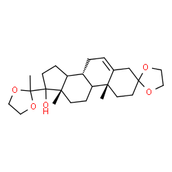 ChemSpider 2D Image | (8R,10R,13S)-10,13-Dimethyl-17-(2-methyl-1,3-dioxolan-2-yl)-1,2,4,7,8,9,10,11,12,13,14,15,16,17-tetradecahydrospiro[cyclopenta[a]phenanthrene-3,2'-[1,3]dioxolan]-17-ol | C25H38O5