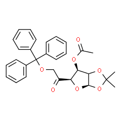 ChemSpider 2D Image | (2xi)-3-O-Acetyl-1,2-O-isopropylidene-6-O-trityl-beta-L-threo-hexofuranos-5-ulose | C30H30O7