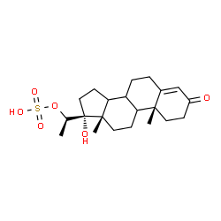 ChemSpider 2D Image | (8xi,9xi,14xi)-17-Hydroxy-3-oxopregn-4-en-20-yl hydrogen sulfate | C21H32O6S