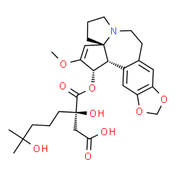 ChemSpider 2D Image | O~3~-[(2R)-2-(Carboxymethyl)-2,6-dihydroxy-6-methylheptanoyl]cephalotaxine | C28H37NO9