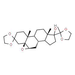 ChemSpider 2D Image | (4aS,5aR,6aS,9aS,11bR)-9a,11b-Dimethyl-9-(2-methyl-1,3-dioxolan-2-yl)tetradecahydrospiro[cyclopenta[1,2]phenanthro[8a,9-b]oxirene-3,2'-[1,3]dioxolan]-9-ol | C25H38O6