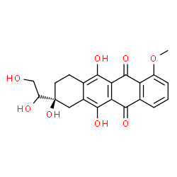 ChemSpider 2D Image | (8S)-8-[(1S)-1,2-Dihydroxyethyl]-6,8,11-trihydroxy-1-methoxy-7,8,9,10-tetrahydro-5,12-tetracenedione | C21H20O8