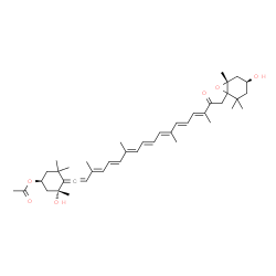 ChemSpider 2D Image | (3S,3'S,5R,5'R)-3,5'-Dihydroxy-8-oxo-6',7'-didehydro-5,5',6,6',7,8-hexahydro-5,6-epoxy-beta,beta-caroten-3'-yl acetate | C42H58O6