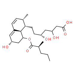 ChemSpider 2D Image | (5R)-3,5-Dihydroxy-7-[(1S,2S,6S,8aR)-6-hydroxy-2-methyl-8-{[(2S)-2-methylpentanoyl]oxy}-1,2,6,7,8,8a-hexahydro-1-naphthalenyl]heptanoic acid | C24H38O7