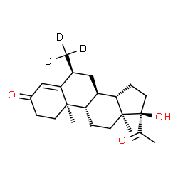 ChemSpider 2D Image | (6alpha)-17-Hydroxy-6-(~2~H_3_)methylpregn-4-ene-3,20-dione | C22H29D3O3