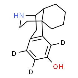 ChemSpider 2D Image | (1,2,4-~2~H_3_)Morphinan-3-ol | C16H18D3NO