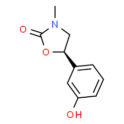ChemSpider 2D Image | (5R)-5-(3-Hydroxyphenyl)-3-methyl-1,3-oxazolidin-2-one | C10H11NO3
