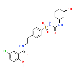 ChemSpider 2D Image | 5-Chloro-N-{2-[4-({[(1S,3R)-3-hydroxycyclohexyl]carbamoyl}sulfamoyl)phenyl]ethyl}-2-methoxybenzamide | C23H28ClN3O6S