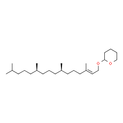 ChemSpider 2D Image | 2-{[(2E,7R,11R)-3,7,11,15-Tetramethyl-2-hexadecen-1-yl]oxy}tetrahydro-2H-pyran | C25H48O2