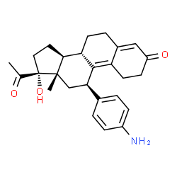ChemSpider 2D Image | (11beta)-11-(4-Aminophenyl)-17-hydroxy-19-norpregna-4,9-diene-3,20-dione | C26H31NO3