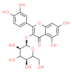 ChemSpider 2D Image | 2-(3,4-Dihydroxyphenyl)-5,7-dihydroxy-4-oxo-4H-chromen-3-yl alpha-D-erythro-hexopyranoside | C21H20O12