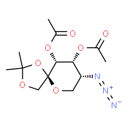 ChemSpider 2D Image | 3,4-Di-O-acetyl-5-azido-5-deoxy-1,2-O-isopropylidene-beta-D-psicopyranose | C13H19N3O7