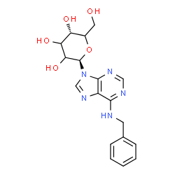 ChemSpider 2D Image | N-Benzyl-9-(beta-D-glycero-hexopyranosyl)-9H-purin-6-amine | C18H21N5O5