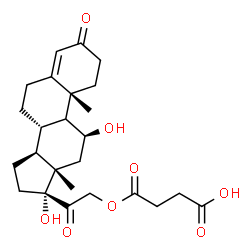 ChemSpider 2D Image | 4-{[(9xi,11beta)-11,17-Dihydroxy-3,20-dioxopregn-4-en-21-yl]oxy}-4-oxobutanoic acid | C25H34O8