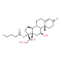 ChemSpider 2D Image | (9xi,11beta)-11,21-Dihydroxy-3,20-dioxopregn-4-en-17-yl valerate | C26H38O6