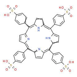 ChemSpider 2D Image | 4,4',4'',4'''-(5,10,15,20-Porphyrintetrayl)tetrabenzenesulfonic acid | C44H30N4O12S4