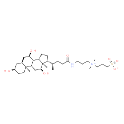 ChemSpider 2D Image | 3-[Dimethyl(3-{[(3alpha,5beta,7alpha,8xi,12alpha)-3,7,12-trihydroxy-24-oxocholan-24-yl]amino}propyl)ammonio]-1-propanesulfonate | C32H58N2O7S