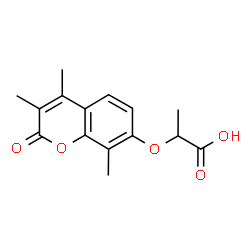 ChemSpider 2D Image | 2-((3,4,8-Trimethyl-2-oxo-2H-chromen-7-yl)oxy)propanoic acid | C15H16O5