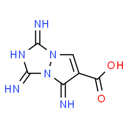 ChemSpider 2D Image | 3-Amino-1,5-diimino-1H,5H-pyrazolo[1,2-a][1,2,4]triazole-6-carboxylic acid | C6H6N6O2