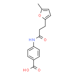 ChemSpider 2D Image | 4-[3-(5-methylfuran-2-yl)propanamido]benzoic acid | C15H15NO4