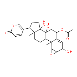ChemSpider 2D Image | 6-Acetoxy-3,8,14-trihydroxy-1,2-epoxybufa-4,20,22-trienolide | C26H32O8