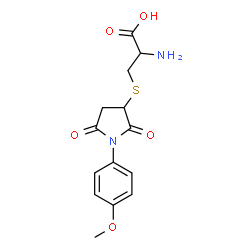 ChemSpider 2D Image | S-[1-(4-Methoxyphenyl)-2,5-dioxo-3-pyrrolidinyl]cysteine | C14H16N2O5S