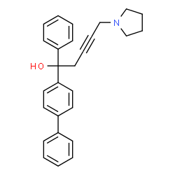 ChemSpider 2D Image | 1-Biphenyl-4-yl-1-phenyl-5-pyrrolidin-1-yl-pent-3-yn-1-ol | C27H27NO
