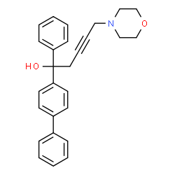 ChemSpider 2D Image | 1-Biphenyl-4-yl-5-morpholin-4-yl-1-phenyl-pent-3-yn-1-ol | C27H27NO2