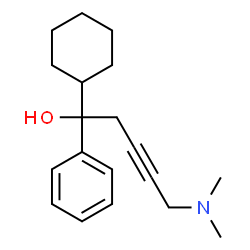ChemSpider 2D Image | 1-Cyclohexyl-5-dimethylamino-1-phenyl-pent-3-yn-1-ol | C19H27NO