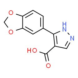 ChemSpider 2D Image | 5-(1,3-Benzodioxol-5-yl)-1H-pyrazole-4-carboxylic acid | C11H8N2O4