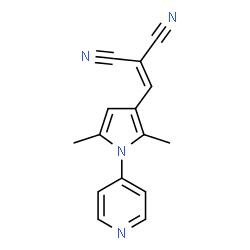 ChemSpider 2D Image | {[2,5-Dimethyl-1-(4-pyridinyl)-1H-pyrrol-3-yl]methylene}malononitrile | C15H12N4