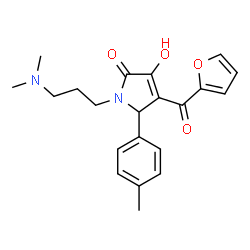 ChemSpider 2D Image | 1-[3-(Dimethylamino)propyl]-4-(2-furoyl)-3-hydroxy-5-(4-methylphenyl)-1,5-dihydro-2H-pyrrol-2-one | C21H24N2O4