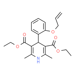 ChemSpider 2D Image | Diethyl 4-[2-(allyloxy)phenyl]-2,6-dimethyl-1,4-dihydro-3,5-pyridinedicarboxylate | C22H27NO5
