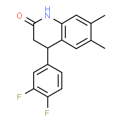 ChemSpider 2D Image | 4-(3,4-Difluorophenyl)-6,7-dimethyl-3,4-dihydro-2(1H)-quinolinone | C17H15F2NO