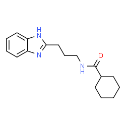 ChemSpider 2D Image | N-[3-(1H-Benzimidazol-2-yl)propyl]cyclohexanecarboxamide | C17H23N3O