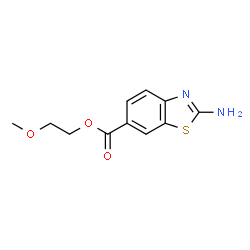 ChemSpider 2D Image | 2-methoxyethyl 2-amino-1,3-benzothiazole-6-carboxylate | C11H12N2O3S