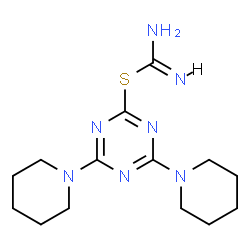 ChemSpider 2D Image | 4,6-Di(1-piperidinyl)-1,3,5-triazin-2-yl carbamimidothioate | C14H23N7S