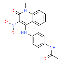 ChemSpider 2D Image | N-{4-[(1-Methyl-3-nitro-2-oxo-1,2-dihydro-4-quinolinyl)amino]phenyl}acetamide | C18H16N4O4