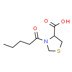 ChemSpider 2D Image | 3-Pentanoyl-1,3-thiazolidine-4-carboxylic acid | C9H15NO3S