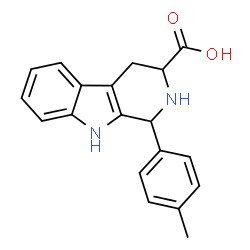 ChemSpider 2D Image | 1-(p-Tolyl)-2,3,4,9-tetrahydro-1H-pyrido[3,4-b]indole-3-carboxylic acid | C19H18N2O2