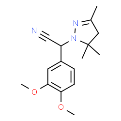 ChemSpider 2D Image | (3,4-Dimethoxyphenyl)(3,5,5-trimethyl-4,5-dihydro-1H-pyrazol-1-yl)acetonitrile | C16H21N3O2