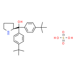 ChemSpider 2D Image | Bis[4-(2-methyl-2-propanyl)phenyl][(2S)-2-pyrrolidinyl]methanol sulfate (1:1) | C25H37NO5S