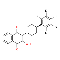 ChemSpider 2D Image | 2-{4-[4-Chloro(~2~H_4_)phenyl]cyclohexyl}-3-hydroxy-1,4-naphthoquinone | C22H15D4ClO3
